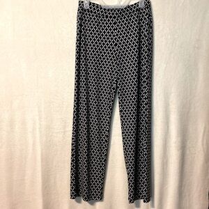 Susan Graver Women’s wide leg pants size small, black and white.